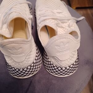 Adidas White Sneakers with Black Pattern